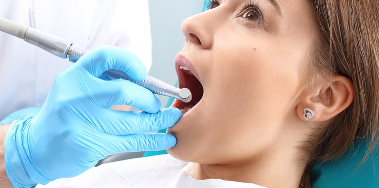 a person undergoing root canal treatment