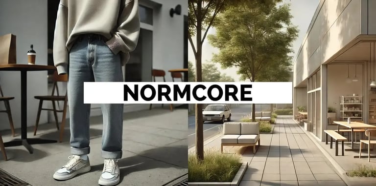 hombre vestido en un espacio con estilo Normcore