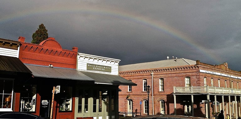 Rainbow over Jacskonville, OR photo by Paula Block Erdmann