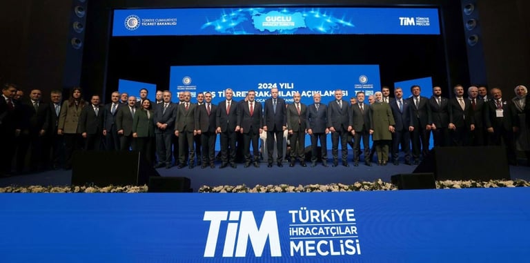 Türkiye İhracatçılar Meclisi için hazırlanan kurumsal etkinlik sahne ve açılış videosu tasarımı