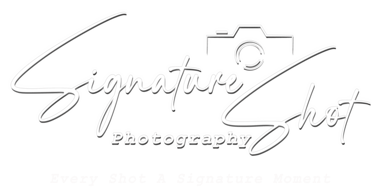 Signature Shot Photography logo featuring cursive typography and a minimalist camera icon.
