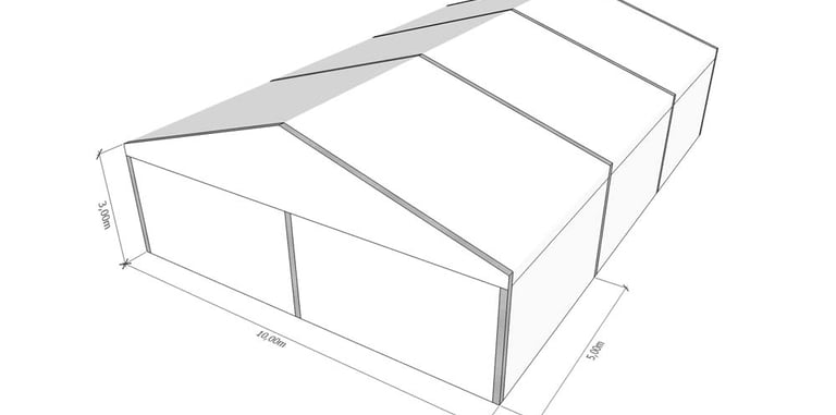 Modulinis paviljonas 10m pločio