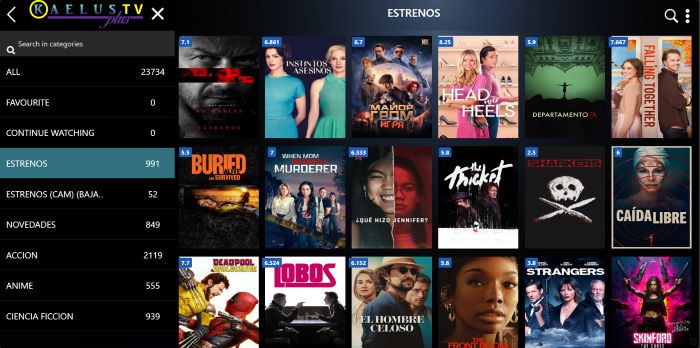 Películas de estreno y de todas las plataformas