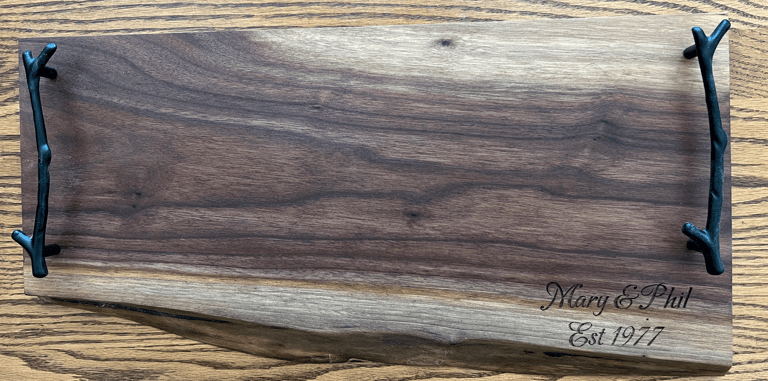 Black Walnut live edge Charcuterie Board