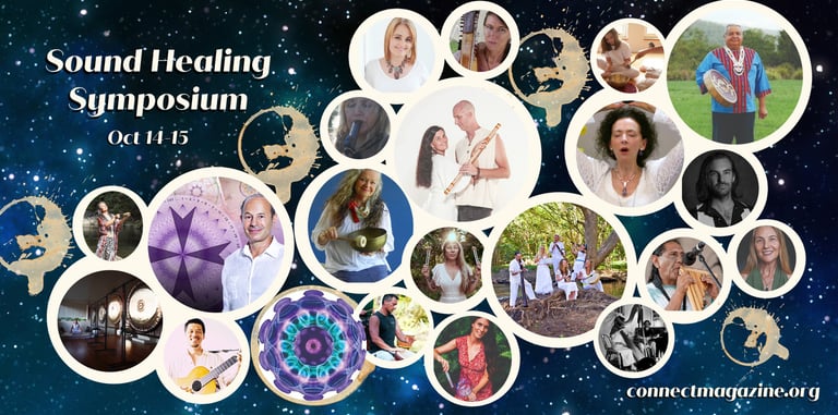 Sound healing symposium Atherton poster