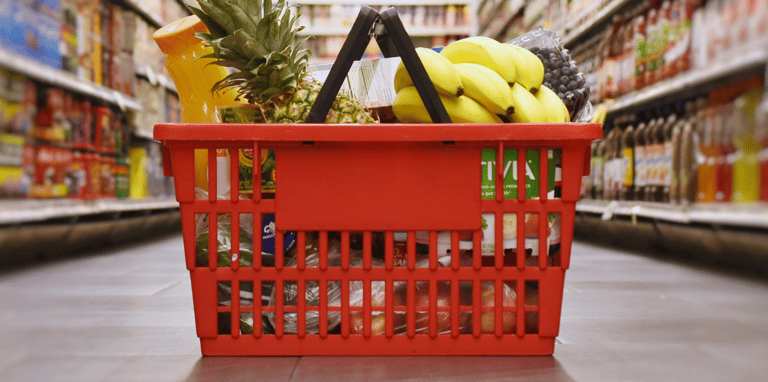 Grocery basket to symbolise AI in retail