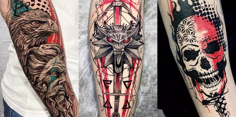 a man with a tattoo on his arm and a tattoo on his arm