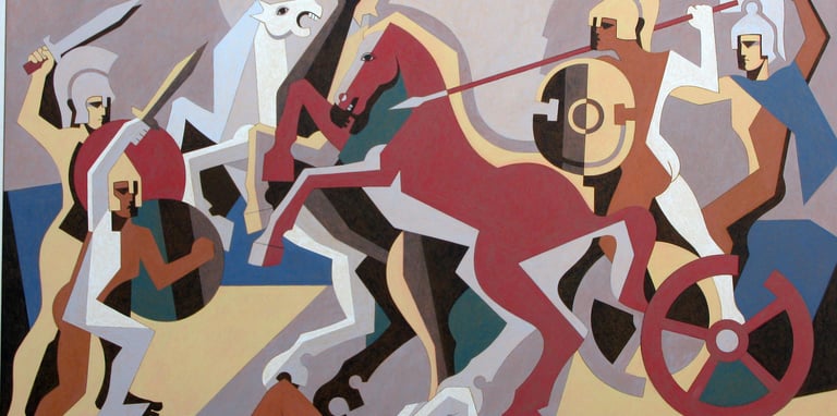Death of Patroclos 2004 100x140 private collection new Zeland