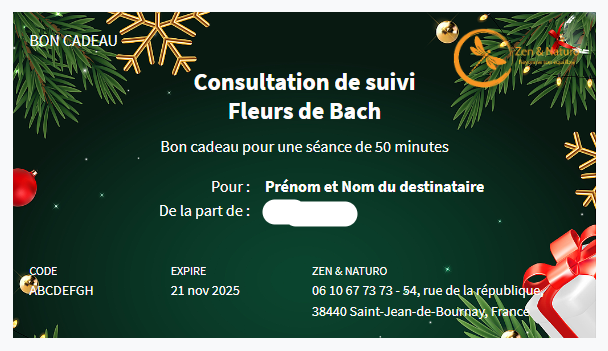 bon cadeau seance suivi fleurs de bach
