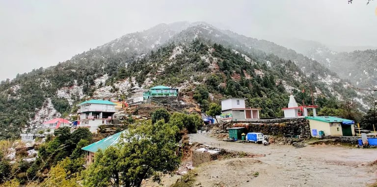 Galu Mata Temple clearing on the Triund trek route, McLeod Ganj, Dharamshala.