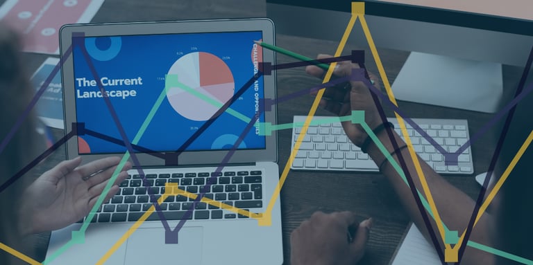 A graph over a laptop to symbolise AI in Ecommerce