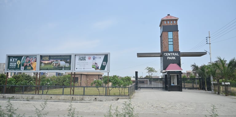 Grand entrance gate of Central Park residential development in Rudrapur