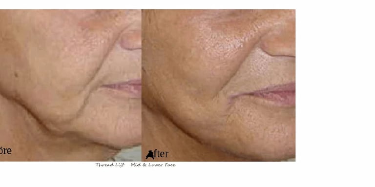 Thread lift for nasolabial folds, marionette lines and jawline, results after 2 months.