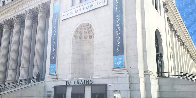 Moynihan Train Hall at Penn station Manhattan