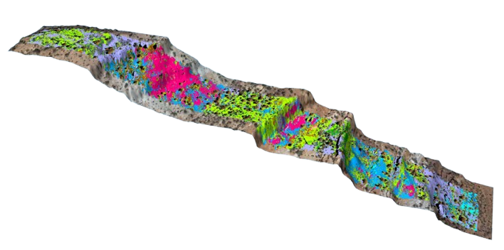 Open pit mineral map section