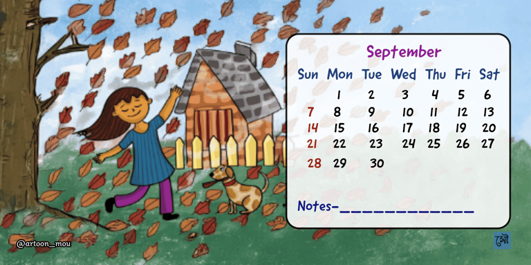 custom calendar-September