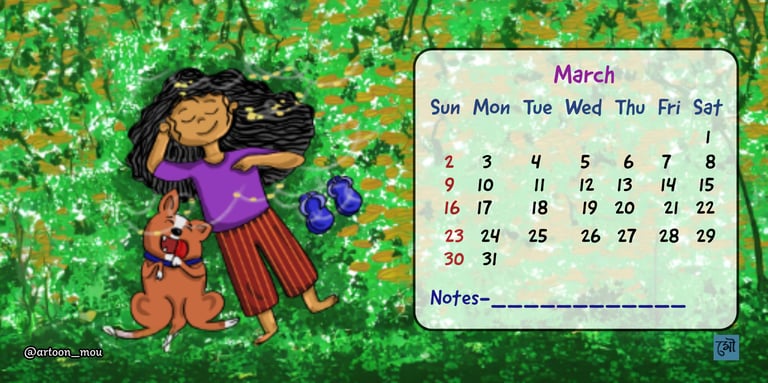 custom calendar-March