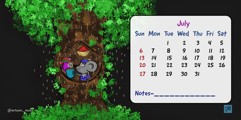 custom calendar-July