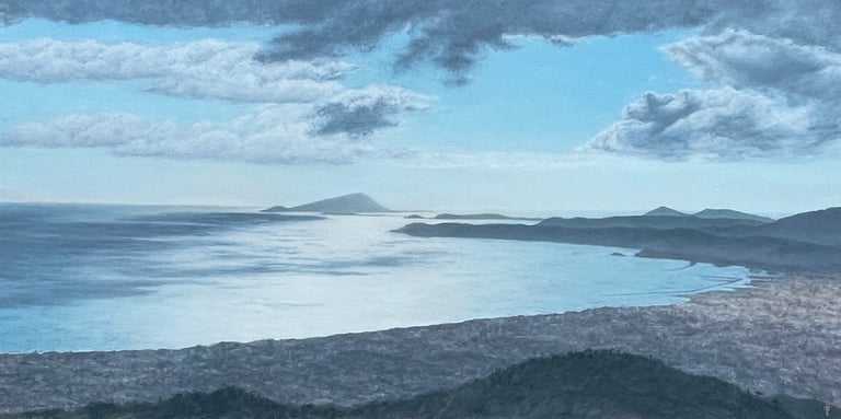 Tableau à l'huile sur chassis - Le golfe de Naples