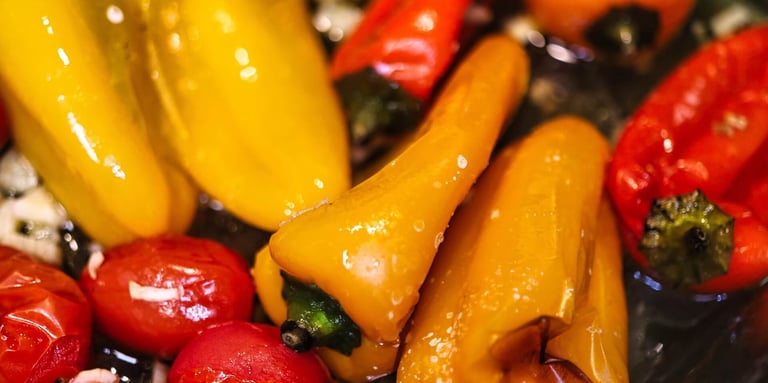 De poivrons et des tomates cerises