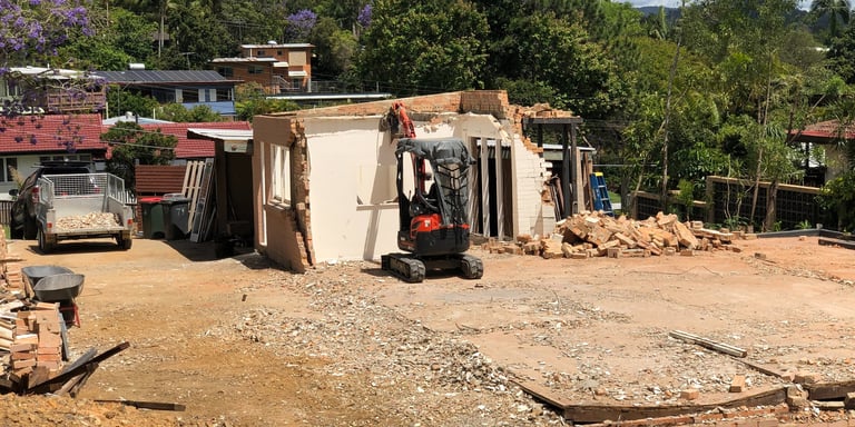 All timber, tin & many bricks recycled.