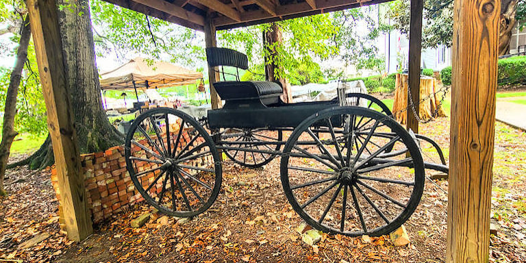 Lafayette - An 1800's buggy at the historic Marsh House
