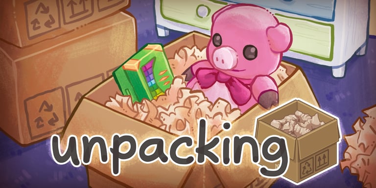 Ecran d'accueil du jeu vidéo Unpacking