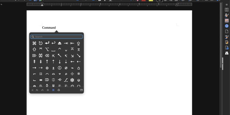 photo showing special characters in macos