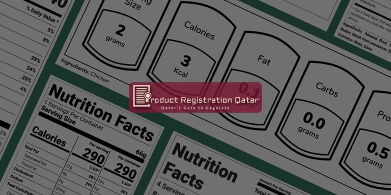 MoPH food registration nutrition label compliance example for imported food products in Qatar