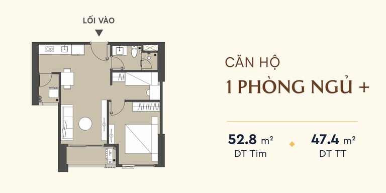 Căn hộ 1 phòng ngủ dự án Masteri Rivera Đà Nẵng