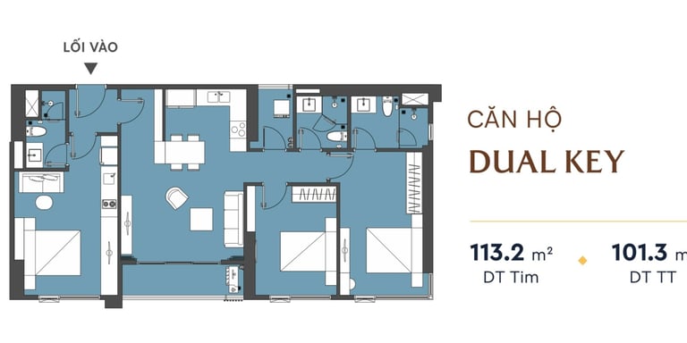 Căn hộ Dualkey dự án Masteri Rivera Đà Nẵng