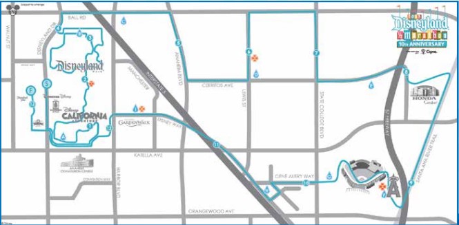 2015 runDisney Disneyland Half Marathon Course Map