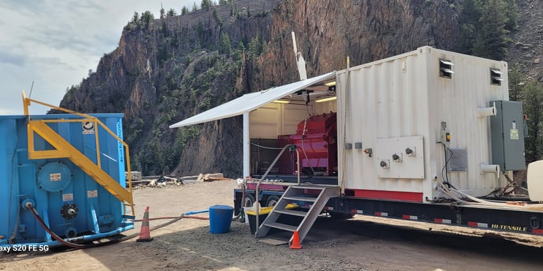 Avivid trailer on the Nelson Tunnel site in CO.