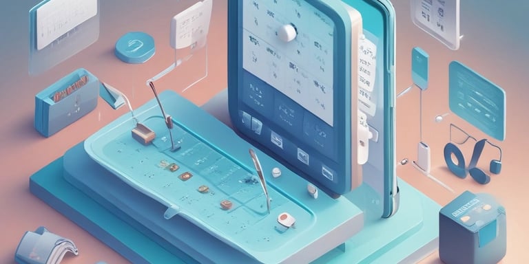 Minimalistic workspace showing a sleek laptop with AI automation dashboard on screen.