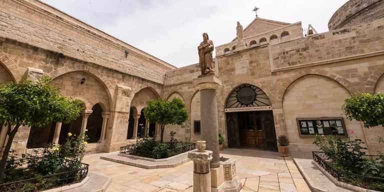 courtyard for Church of the Nativity