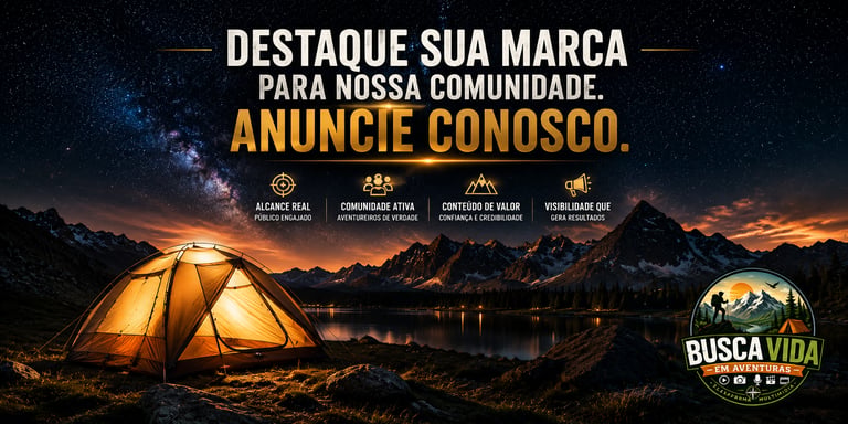 Illuminated camping tent under a starry night sky with mountains for outdoor advertising and adventure marketing.