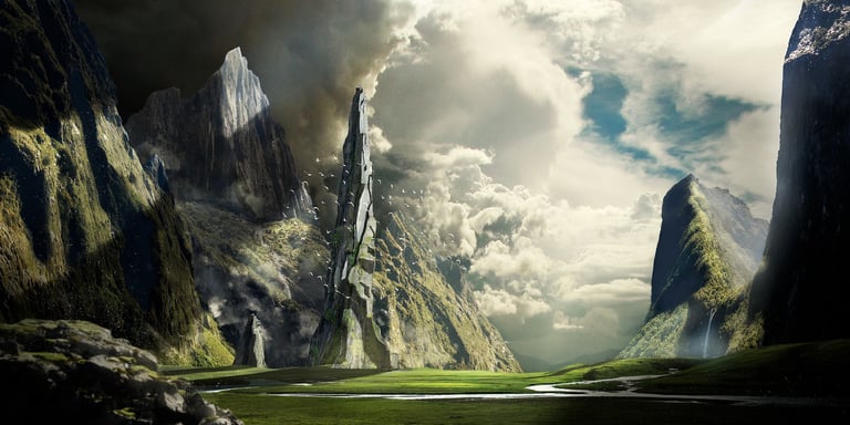 Paysage de montagne, fantasy et création d'univers.
