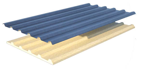 Chapa trapezoidal T101 inyectada panel PUR de poliuretano de celda cerrada