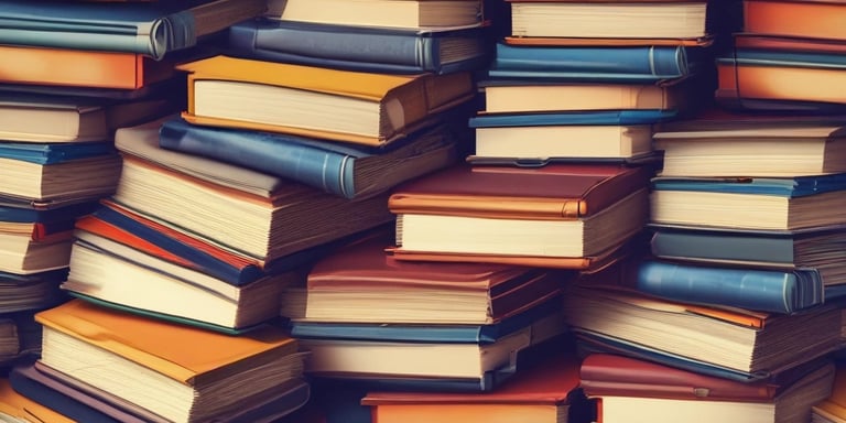 A collection of books neatly arranged on a shelf, featuring titles focused on mindfulness, happiness, and science. The spines display various colors and fonts, reflecting a diverse selection of subjects and authors.