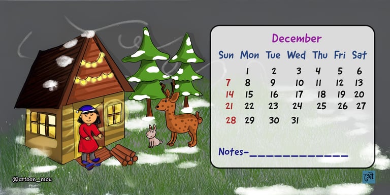 custom calendar-December