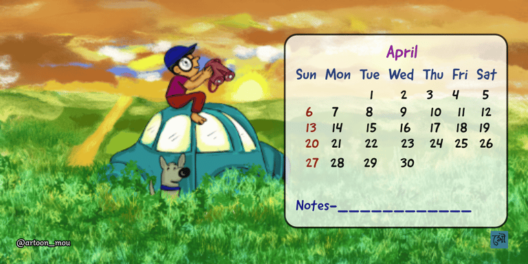 custom calendar-April