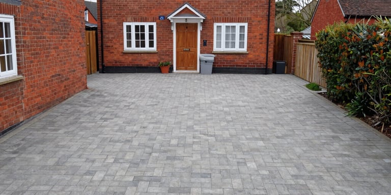 A friendly contractor discussing driveway plans with a homeowner on site.