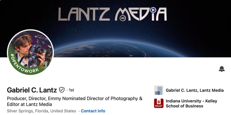 Gabriel Lantz, Experienced Emmy-Nominated Producer/Video Cinematographer