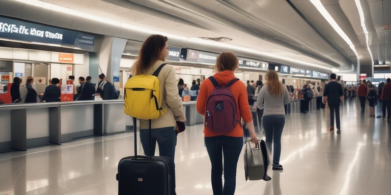 Luggage with a travel insurance tag resting beside a globe and camera.