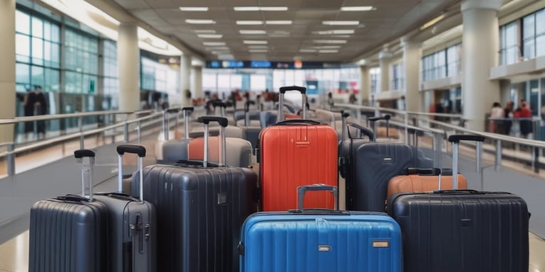 Luggage with a travel insurance tag resting beside a globe and camera.