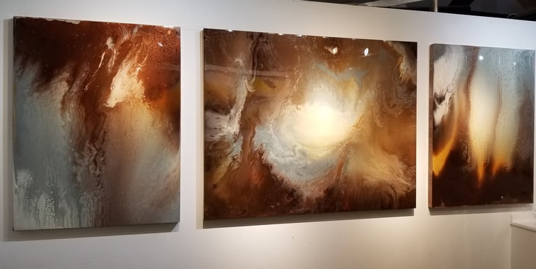 SOLD:​ ​​​Savage is an original mixed-media triptych 