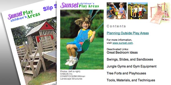 Sunset Play Area webpages