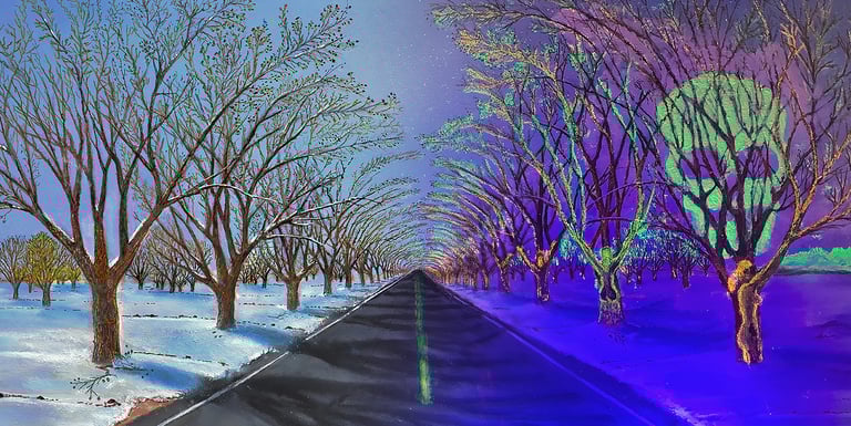 Winter View (Bicameral Collection) by New Mexico Artist John Dick-Peddie