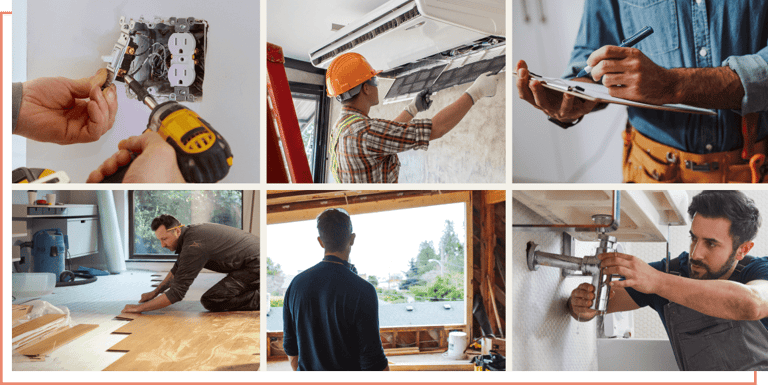 a man in a hard hat working on home repairs