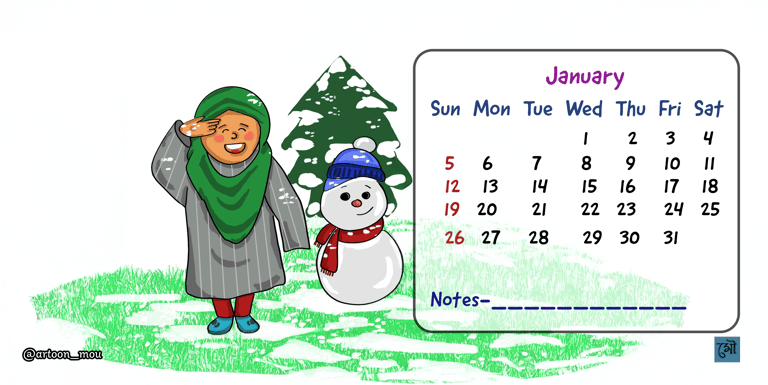 custom calendar-january